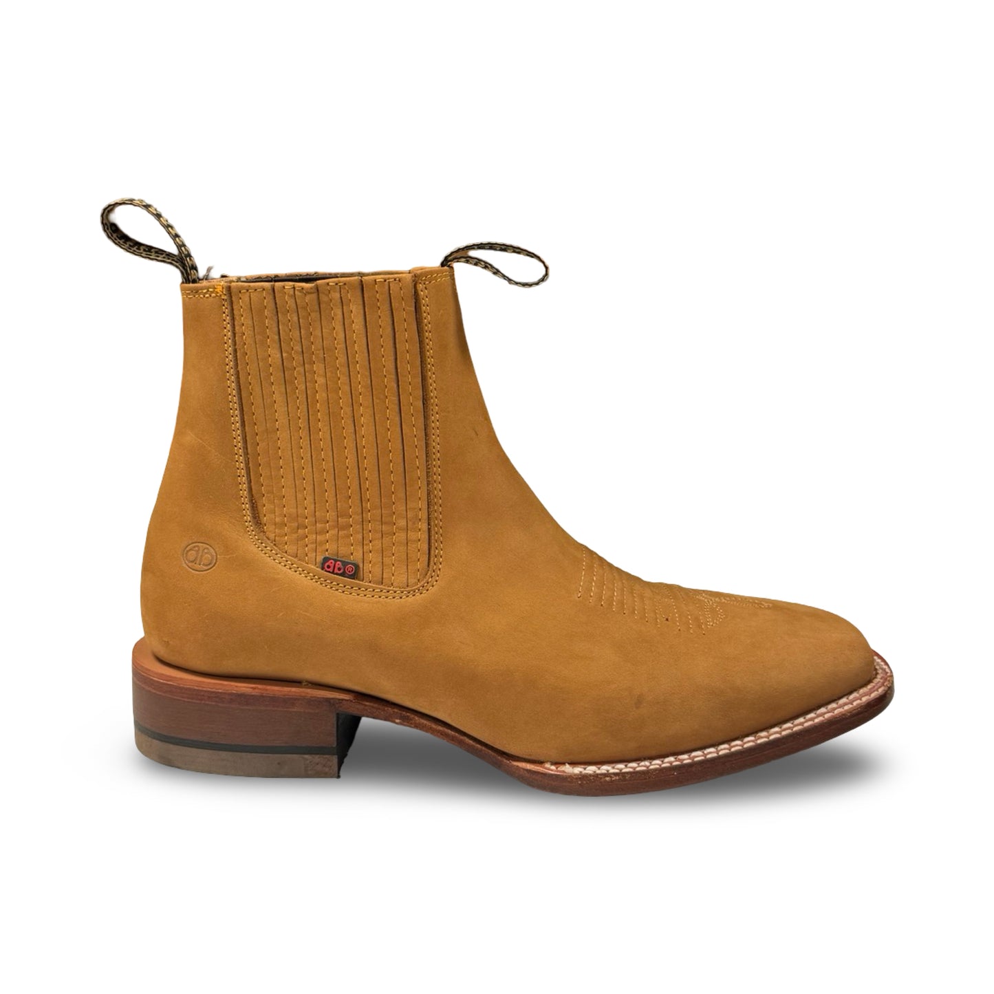 Botín Becerro de Piel Nubock Miel Vaqueta (Low-cut Honey Becerro Nubock Leather Men's Boots)