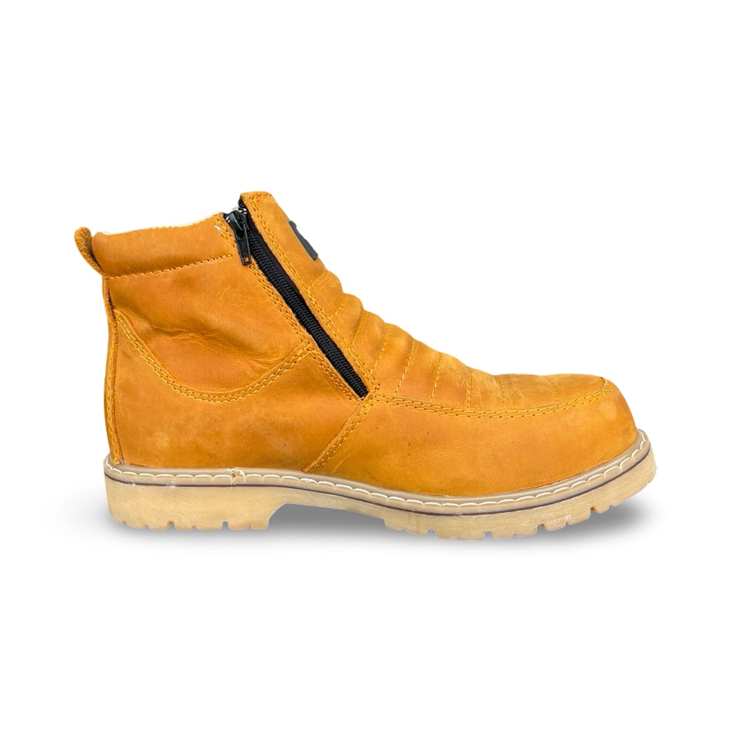 Master Rider - Zapato Para Trabajo de Piel Oruega Miel con Cierre / Leather Work Boots Oruega Honey with Zipper