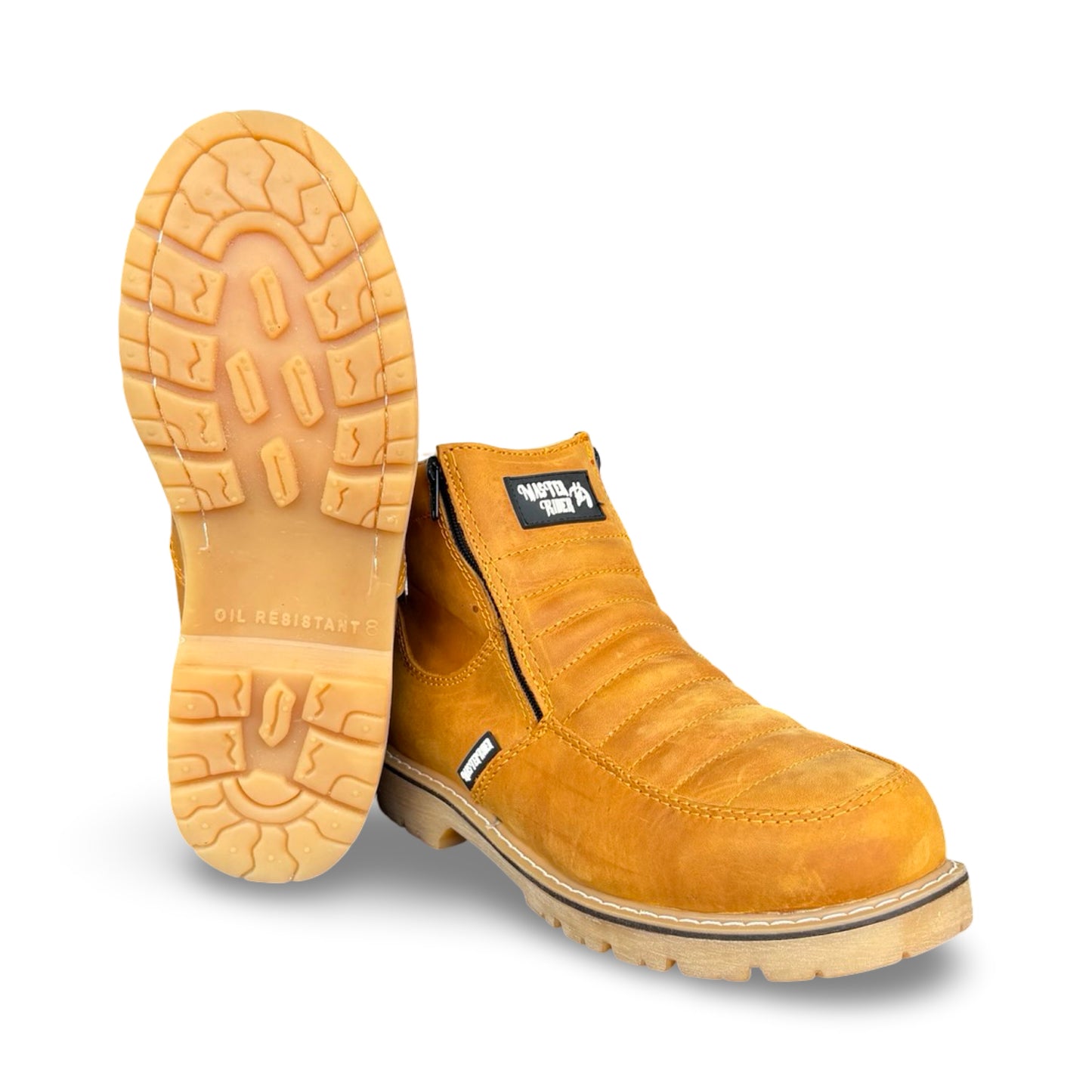 Master Rider - Zapato Para Trabajo de Piel Oruega Miel con Cierre / Leather Work Boots Oruega Honey with Zipper
