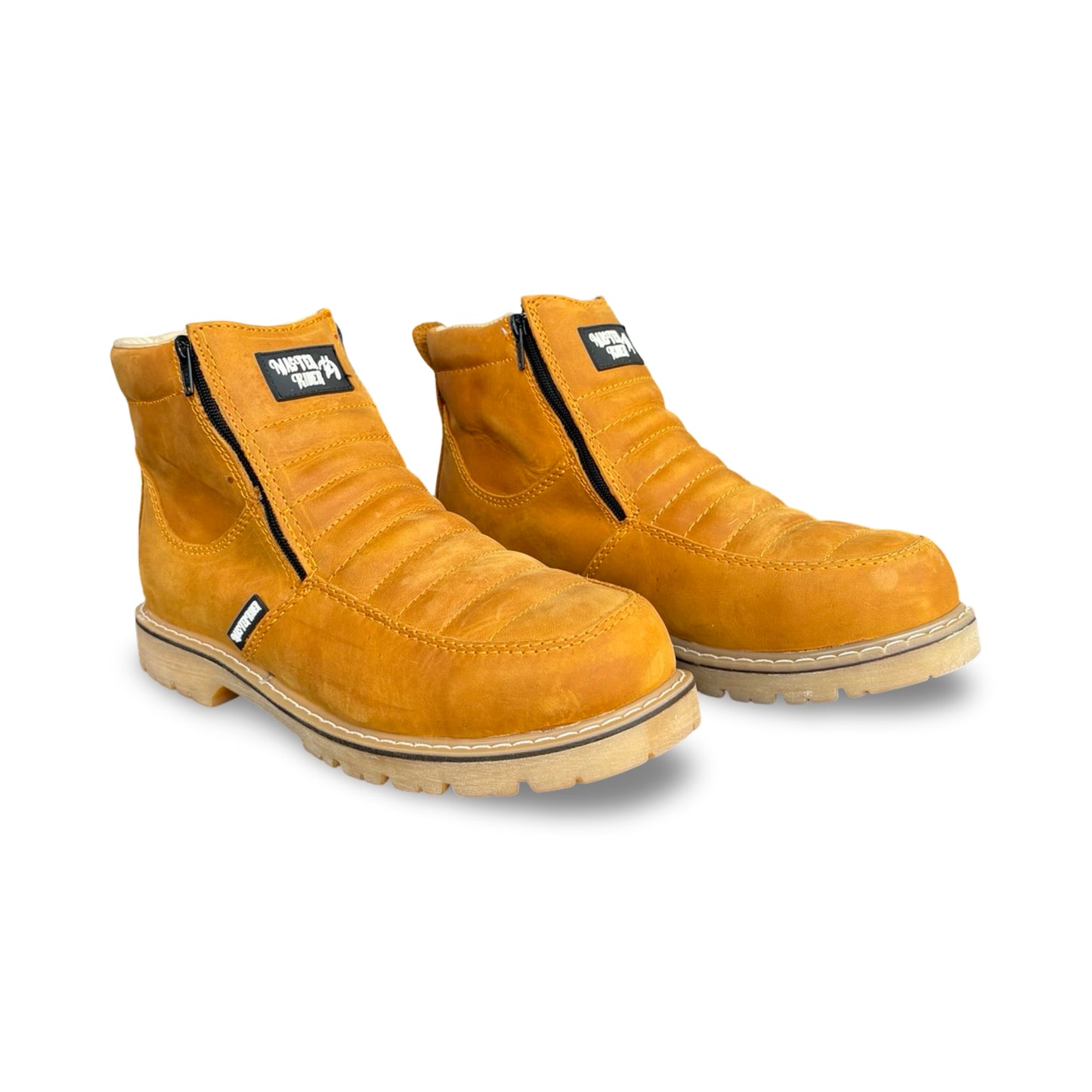 Master Rider - Zapato Para Trabajo de Piel Oruega Miel con Cierre / Leather Work Boots Oruega Honey with Zipper