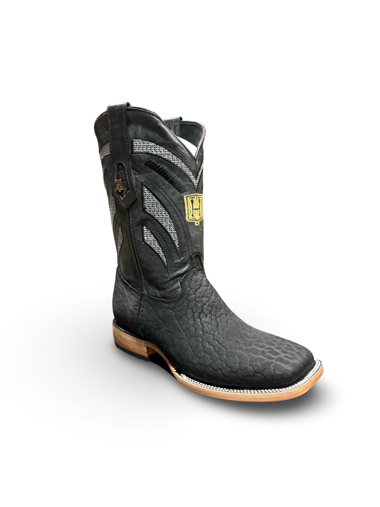 Men's Western Black Bull Neck Boots