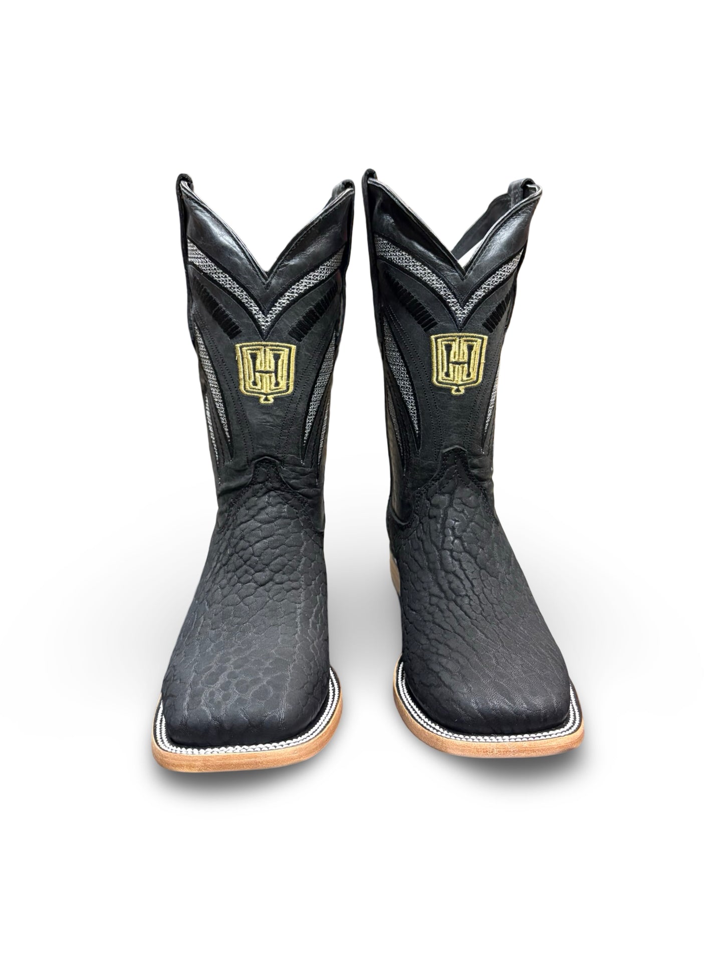 Men's Western Black Bull Neck Boots