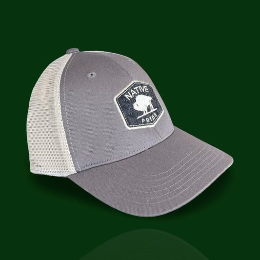 American West - Native Pride Bison Trucker Hat – Grey