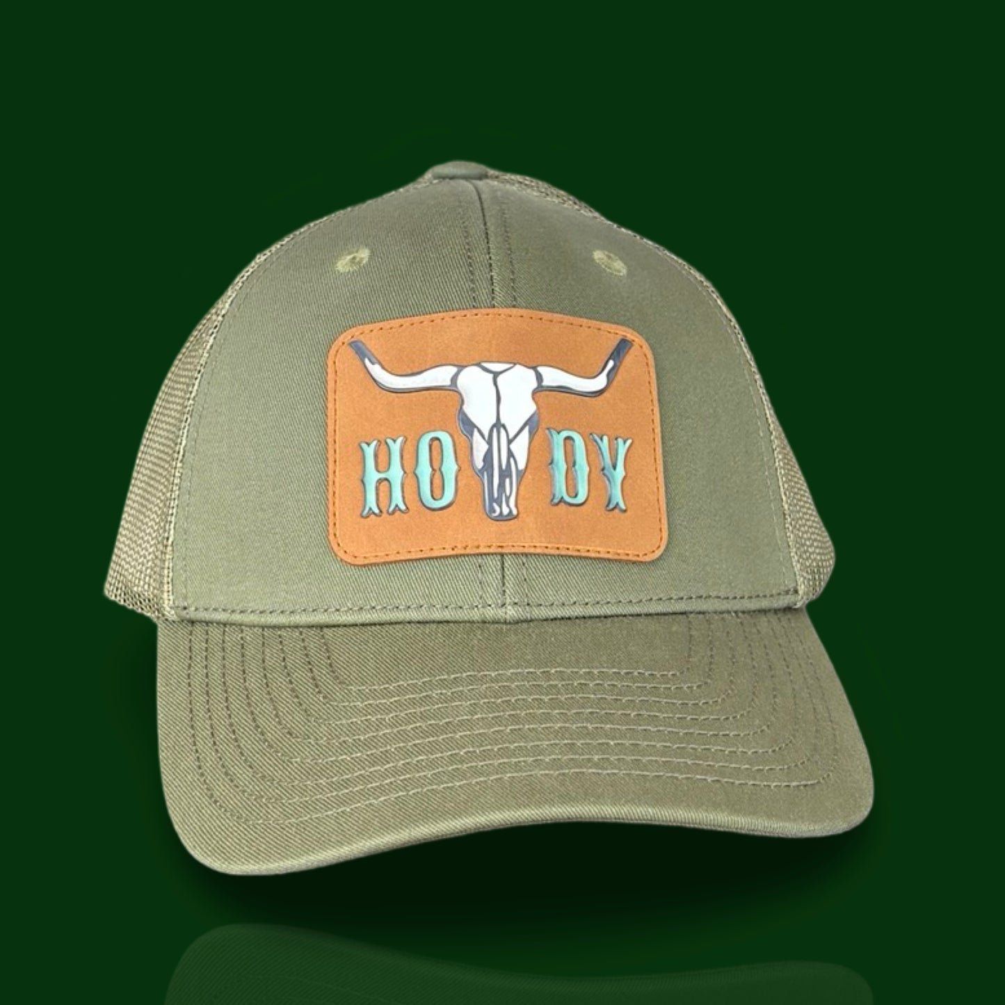 American West - Howdy Longhorn Trucker Hat – Olive