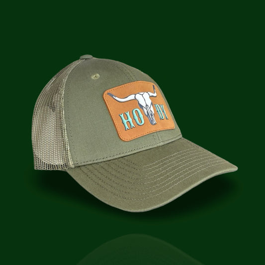 American West - Howdy Longhorn Trucker Hat – Olive