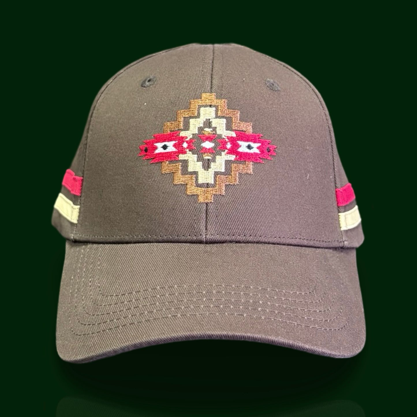 American West - Embroidered Aztec Stripe – Brown Men's Hat/Cap