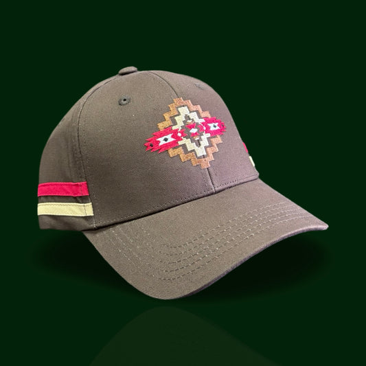 American West - Embroidered Aztec Stripe – Brown Men's Hat/Cap