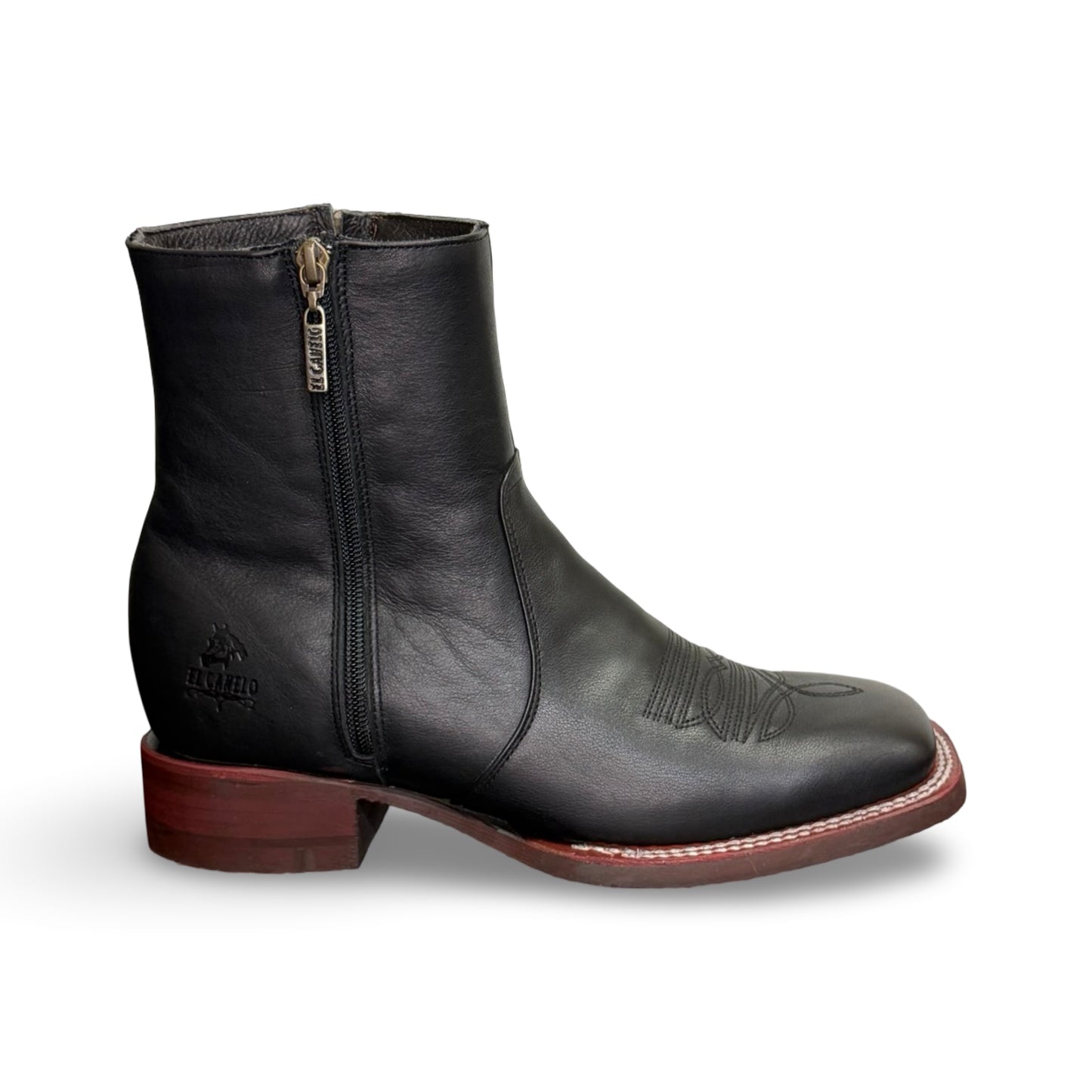 Canelo Genuine Leather Black Chelsea Leather Boots Rubber Sole - Botin Canelo Negro Suela De Goma de Piel