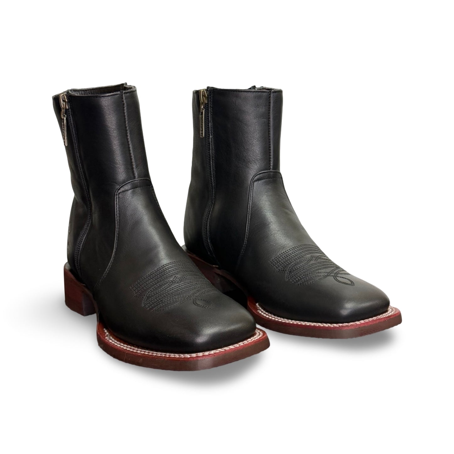 Canelo Genuine Leather Black Chelsea Leather Boots Rubber Sole - Botin Canelo Negro Suela De Goma de Piel