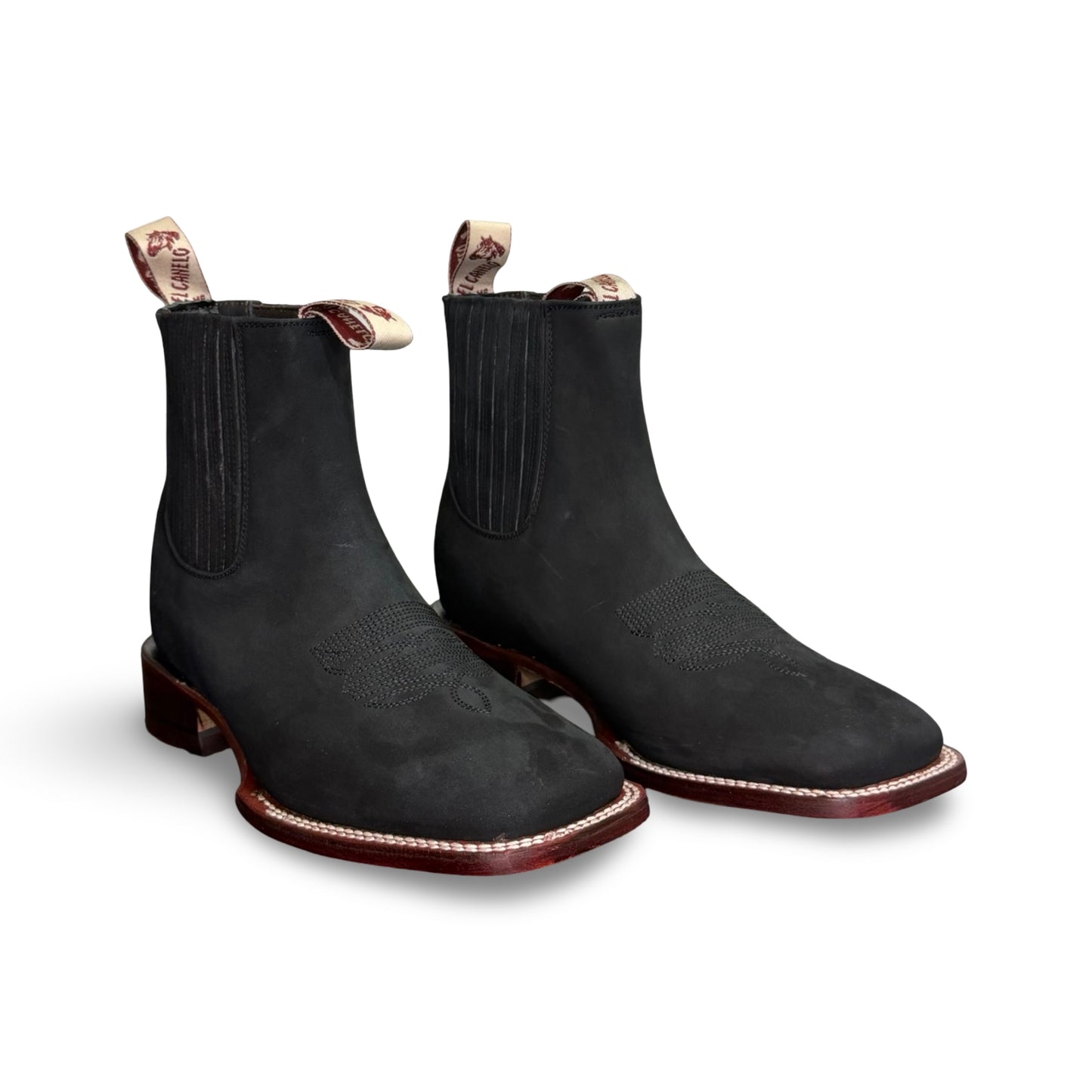 Canelo Genuine Leather Black Suede Leather Boots - Botin Canelo Negro Suela Inherto de Piel