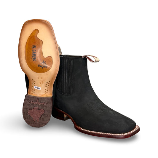 Canelo Genuine Leather Black Suede Leather Boots - Botin Canelo Negro Suela Inherto de Piel