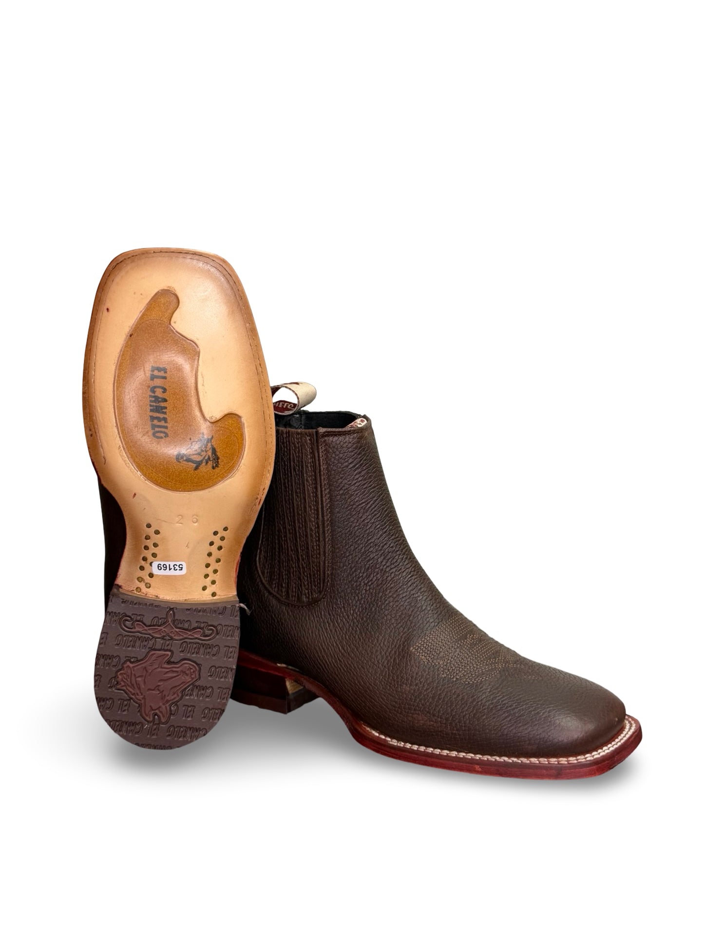 Canelo Genuine Leather Brown Boots - Botin Canelo de Piel Cafe Suela Inherto