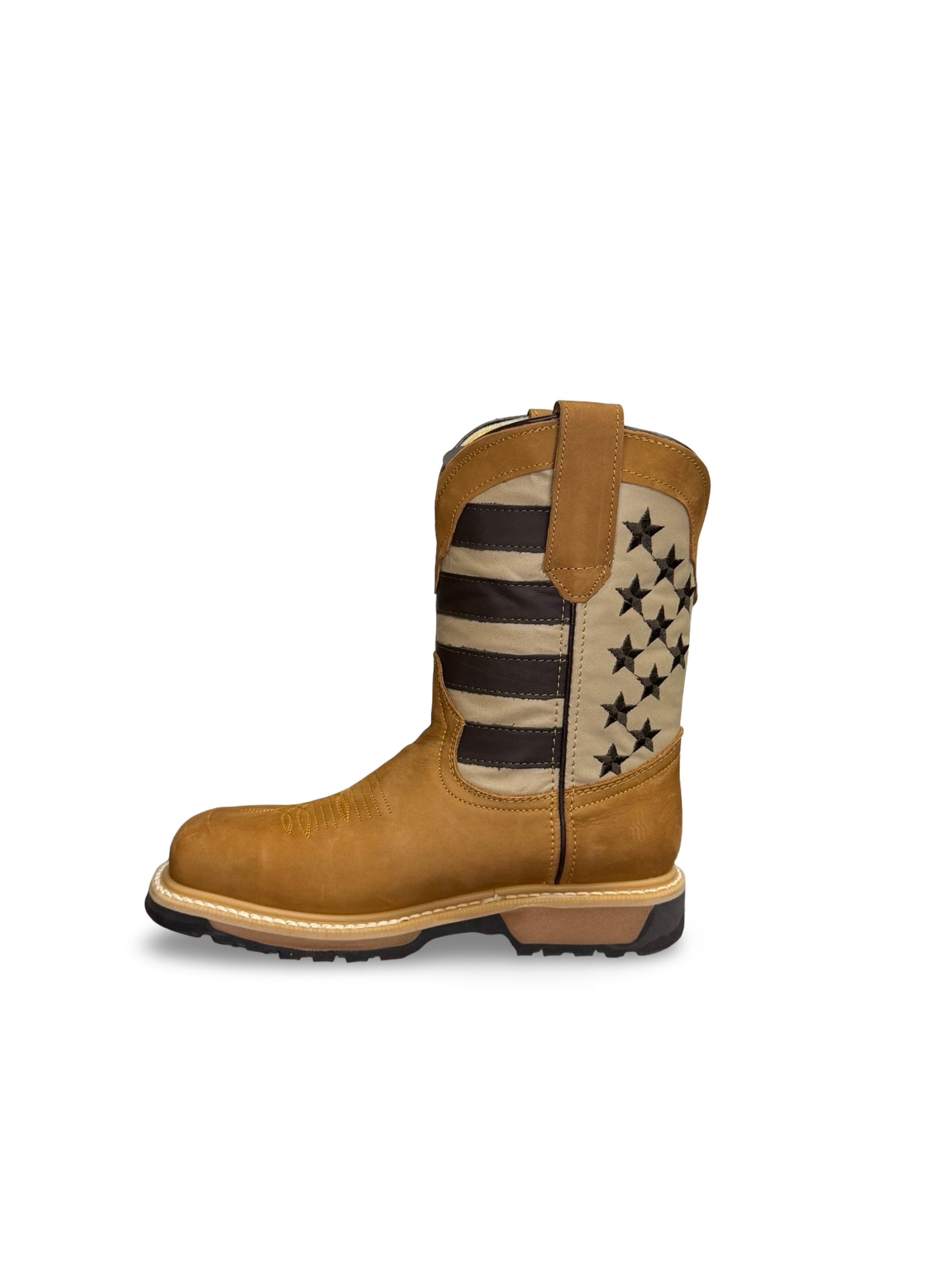 Master RIder - US Patriot Flag Light Brown Work Boots