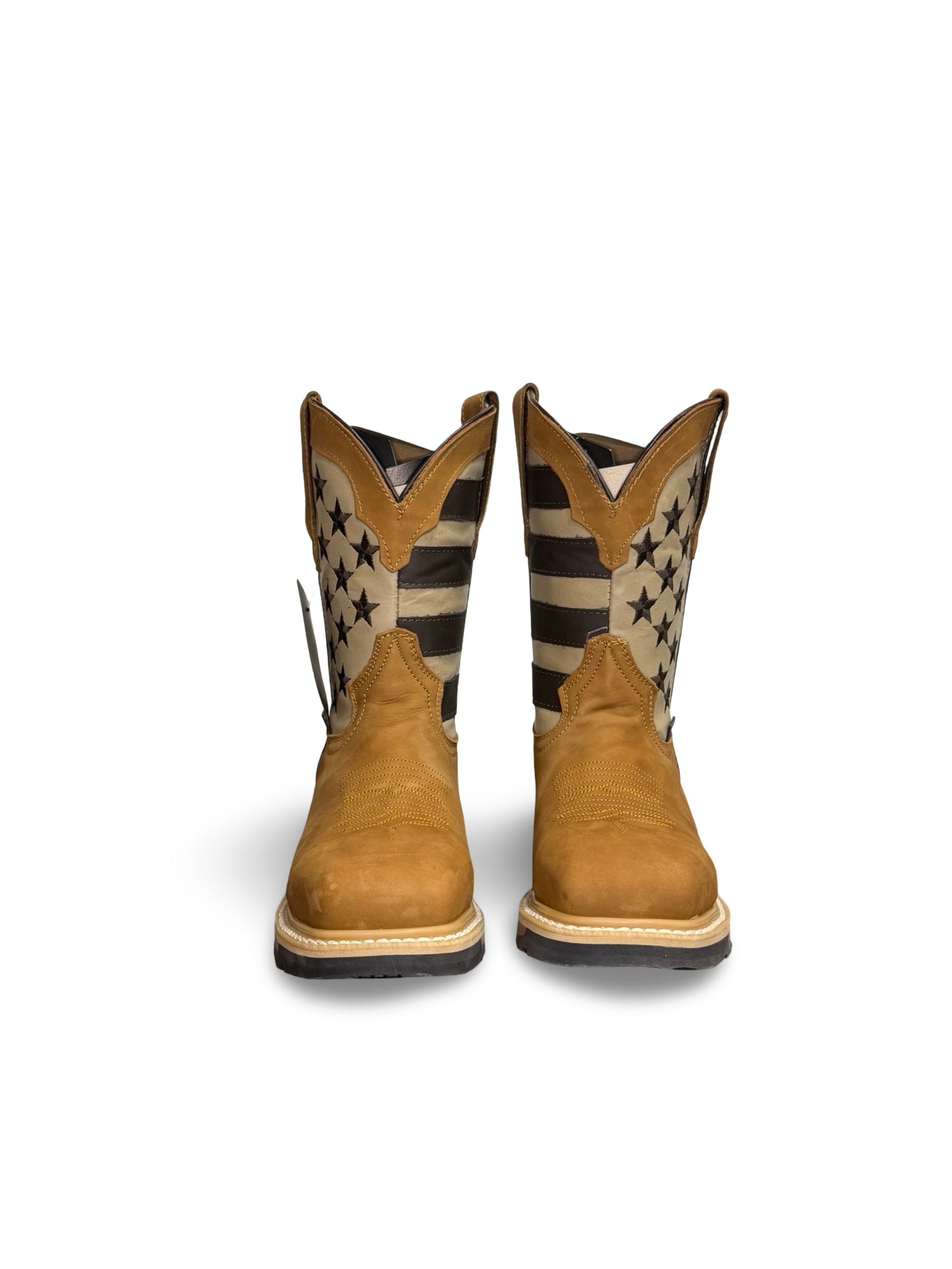 Master RIder - US Patriot Flag Light Brown Work Boots