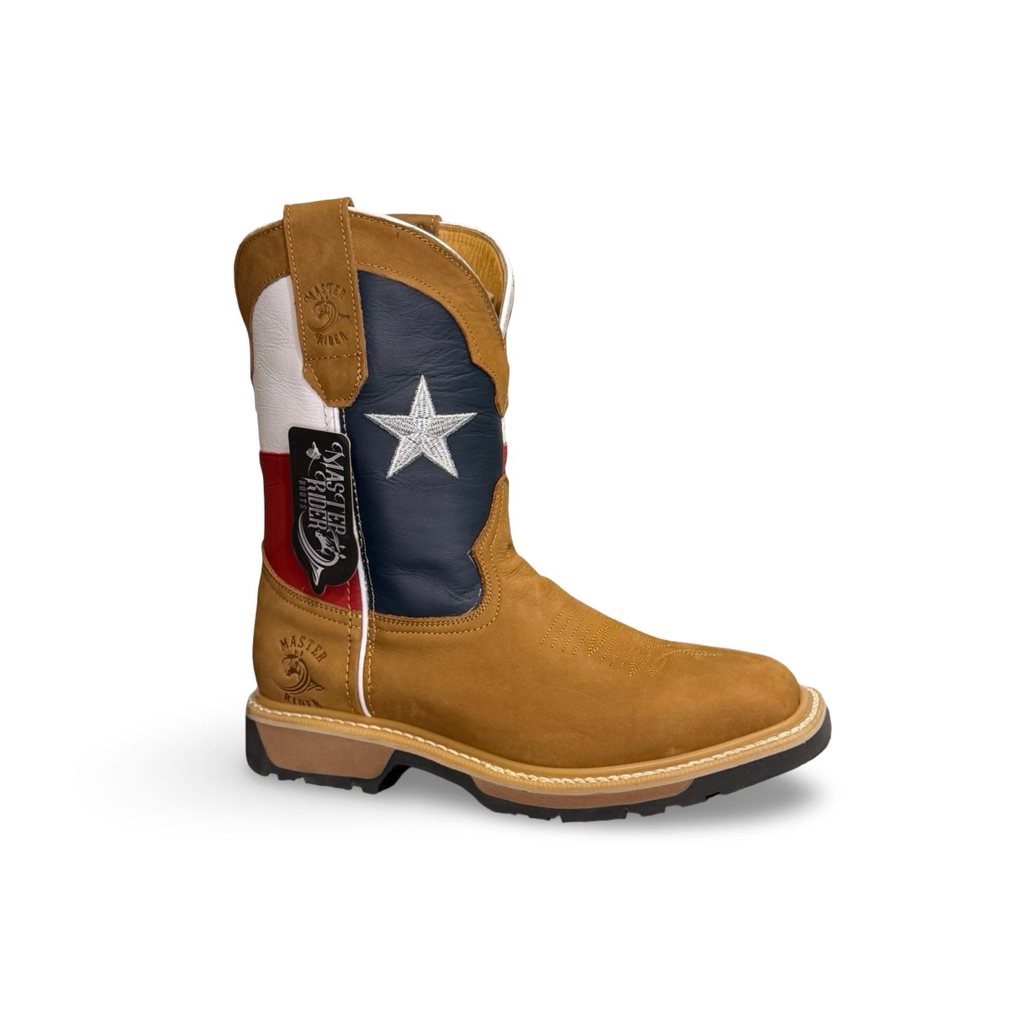 Master RIder - Texas Flag Light Brown Work Boots