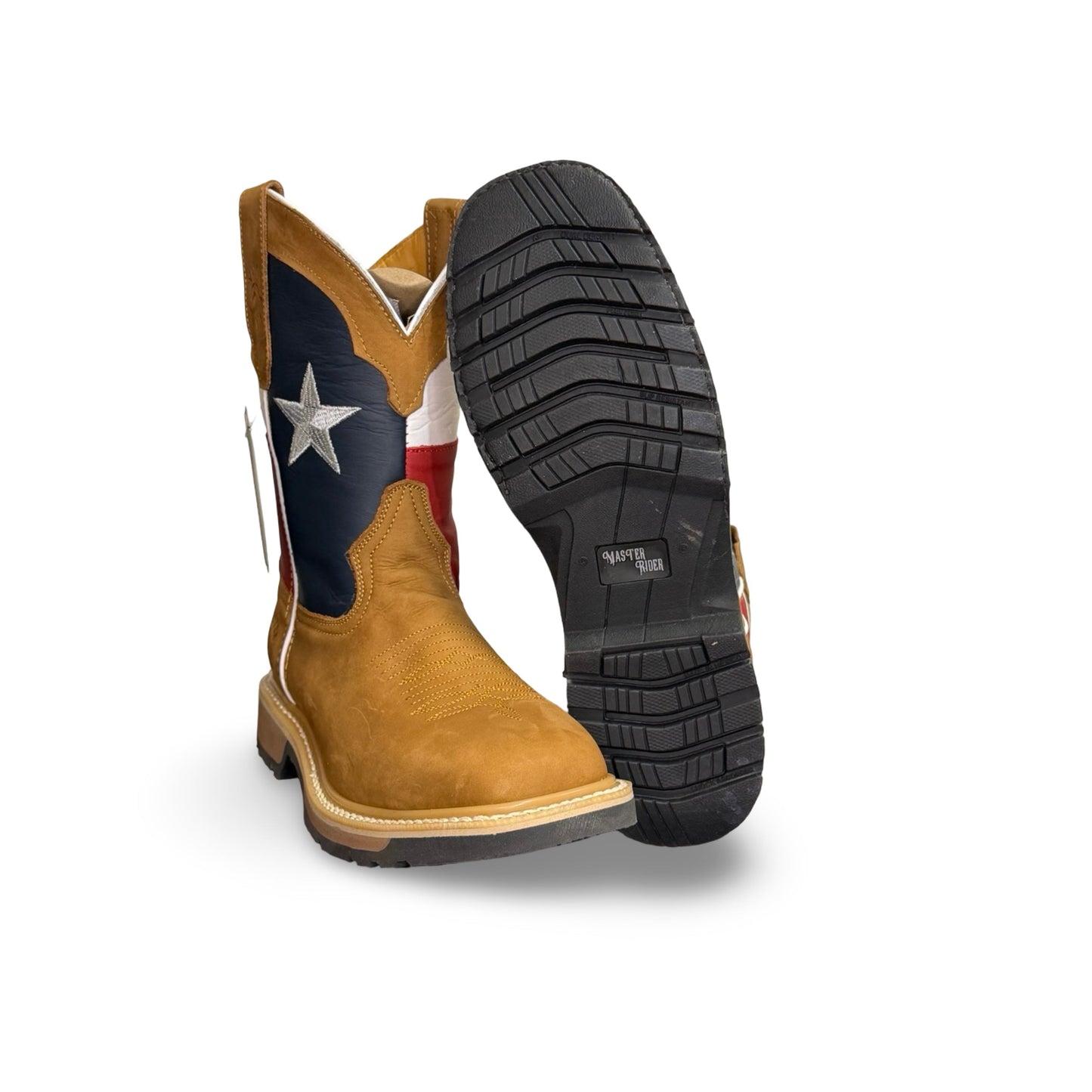 Master RIder - Texas Flag Light Brown Work Boots