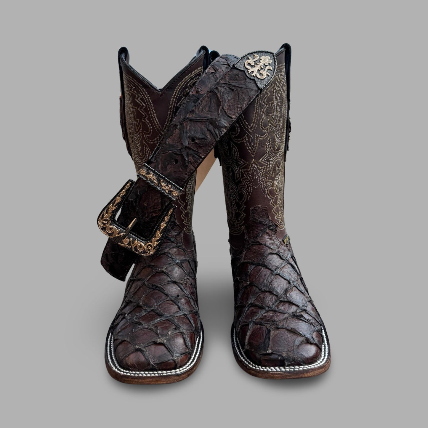 Pirarucu Exotic Leather Brown Boots
