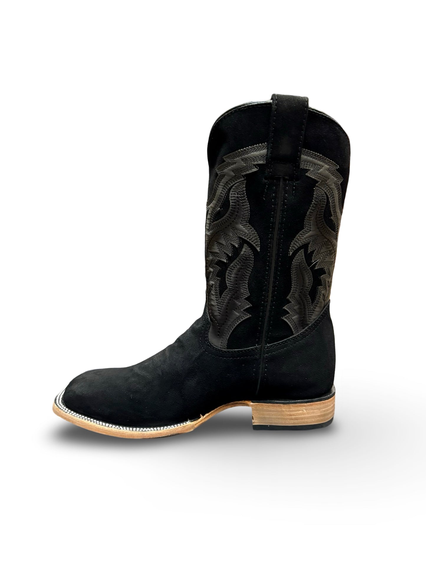 Men's Black Suede Leather Western Boots