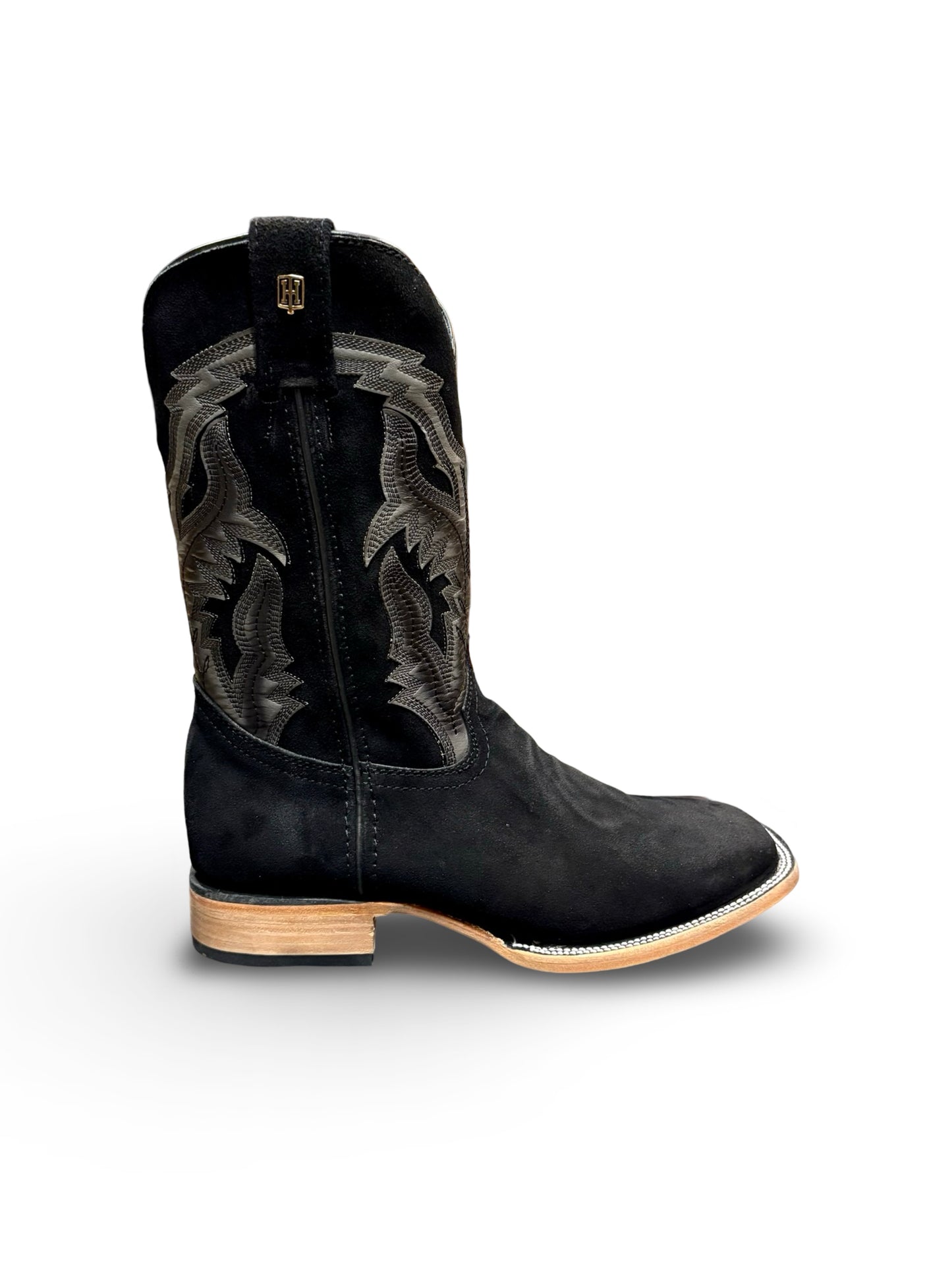 Men's Black Suede Leather Western Boots