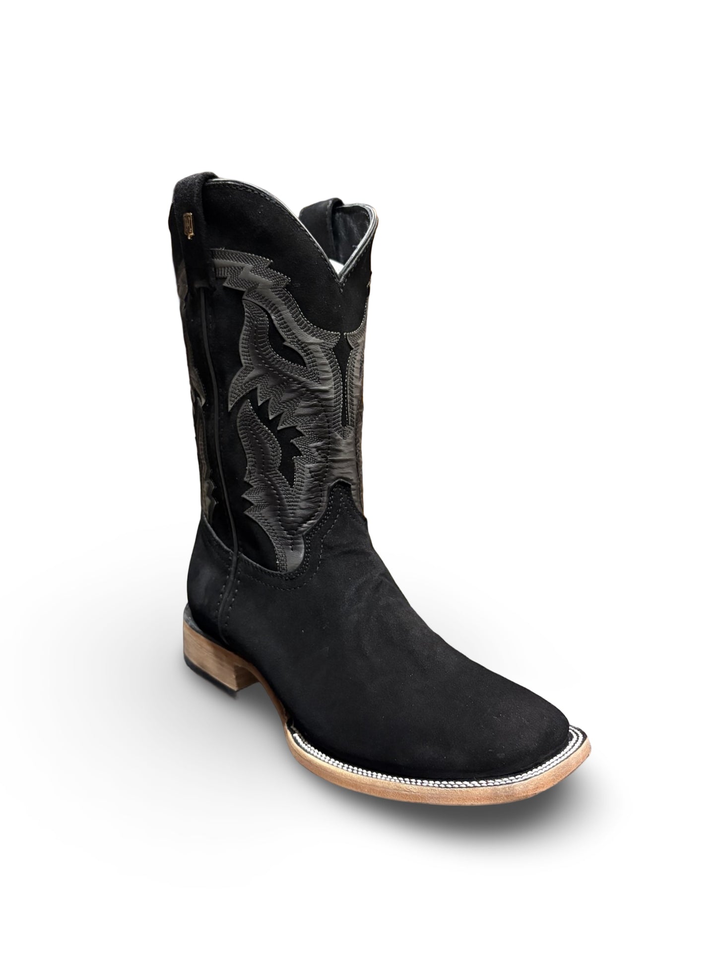 Men's Black Suede Leather Western Boots